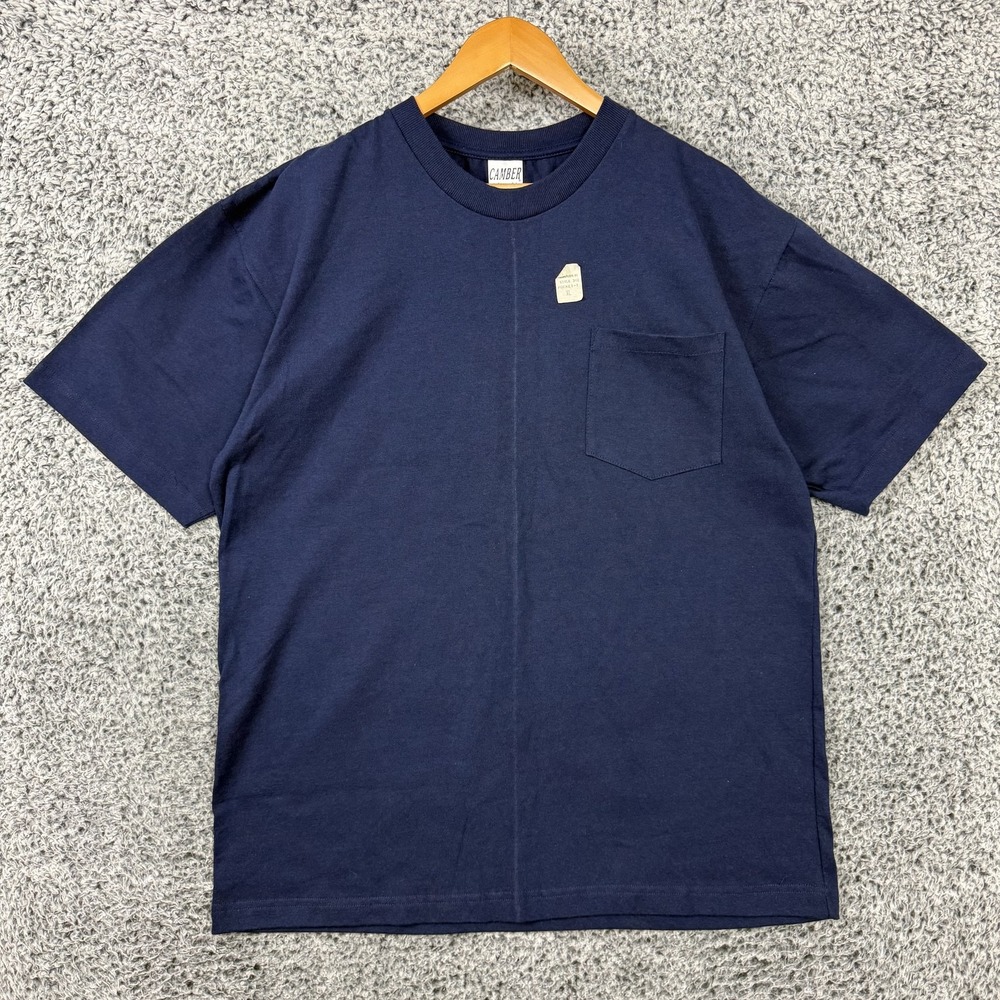Camber Shirt Mens XL Navy Blue Heavyweight Pocket Tee Made In USA Crewneck